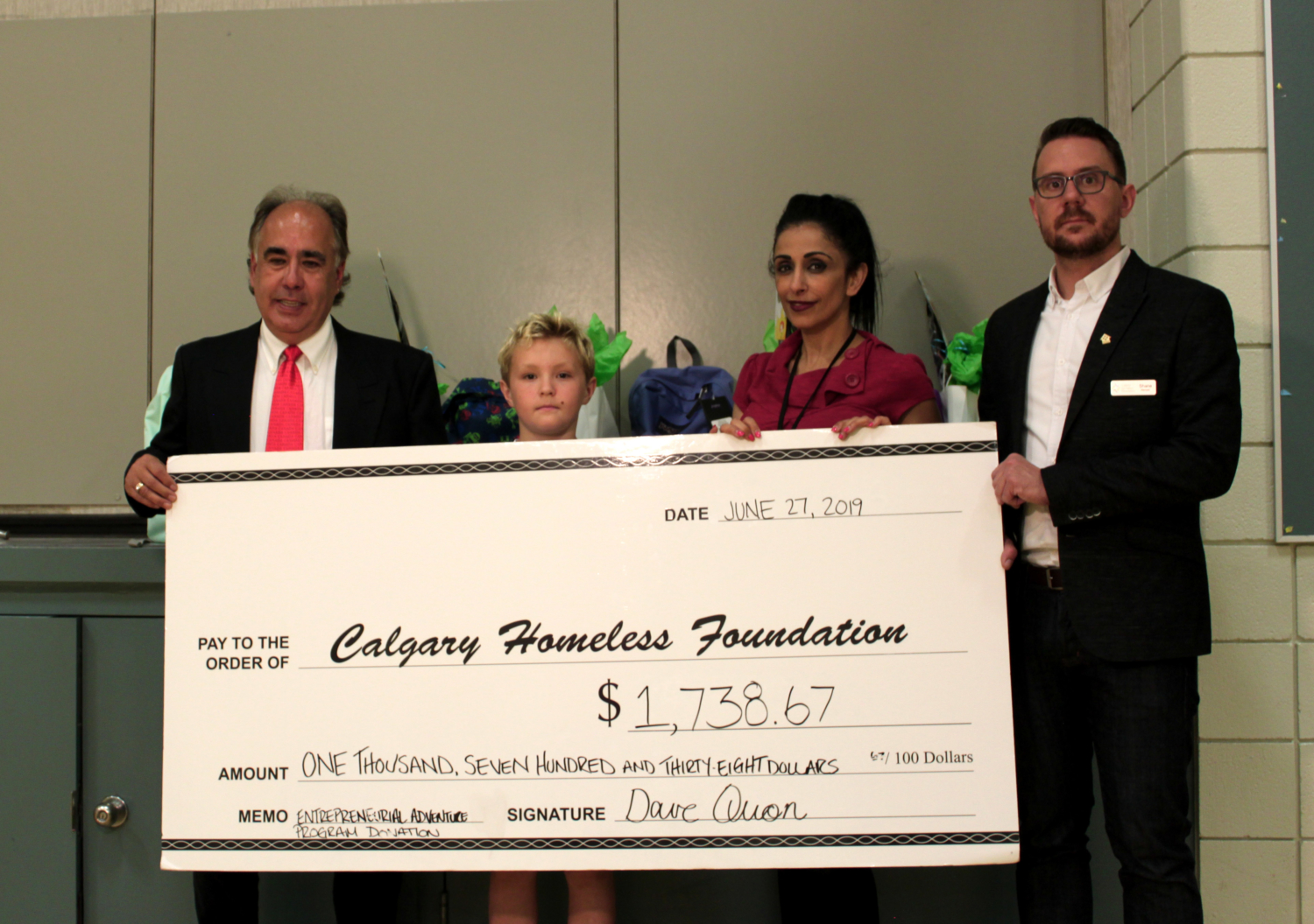 Grade Four Students Moved by Stories of Homelessness Present Cheque to ...